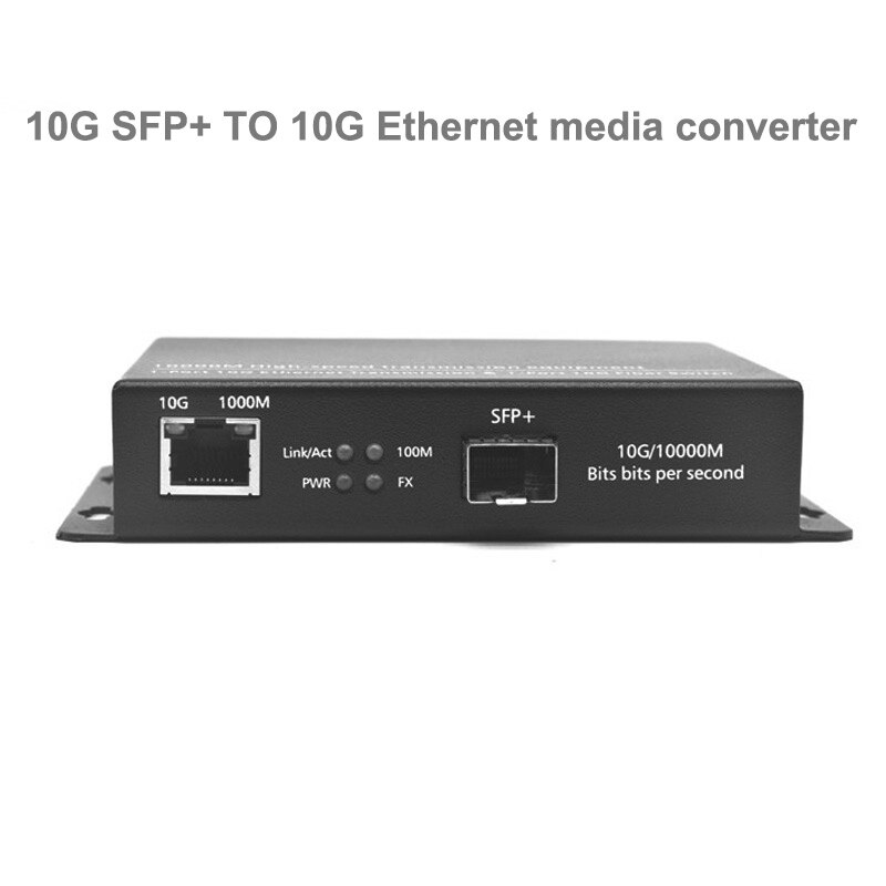 10G Media converter 1 SFP + slot e 1 10G/1G/100M auto adaptive RJ45 porte a parete di tipo desktop di