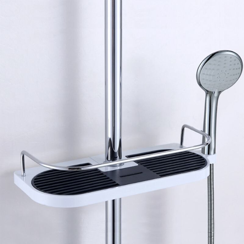 Badeværelse hylde opbevaring rack bruser hylde étagère douche shampoo holder håndklæde bakke justerbare badeværelse hylder baño