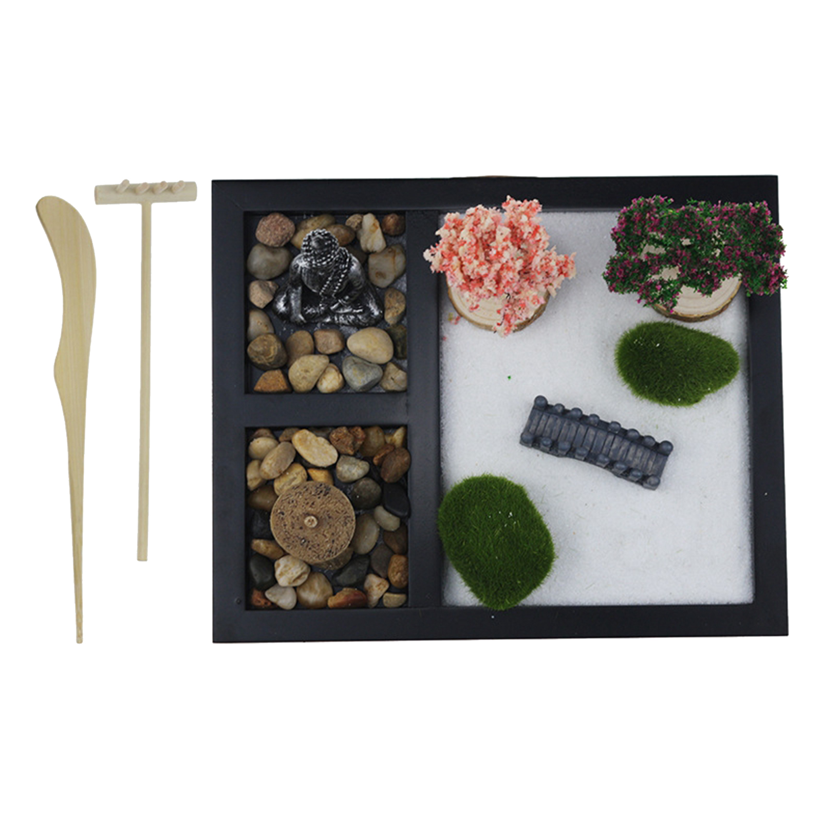 Mini Zen Garden Porch Yard Buddha Statues for Stress Relief Relaxation Home