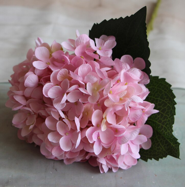 Dia 20cm stor størrelse kunstig hortensia gren silke blomst hjem dekoration bryllup