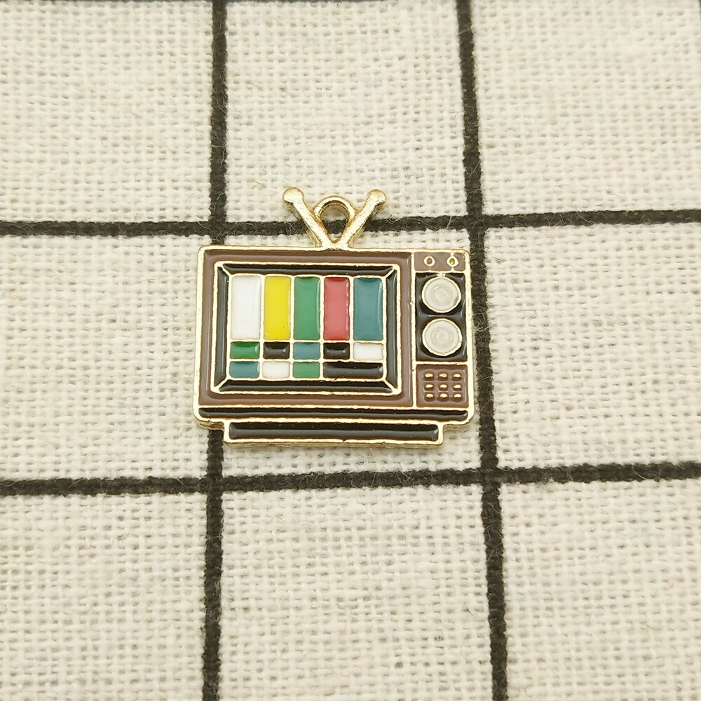 10pcs television charm enamel charms for jewerly making earring pendant bracelet necklace charms 19x20mm