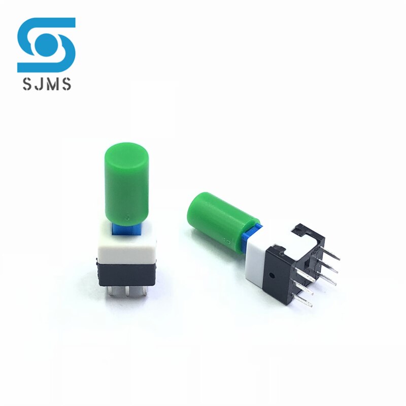 Interruptor de botón táctil autoblocante, 5,8x5,8 MM, 7x7MM, 8x8MM, 8,5x8,5 MM, microinterruptor de reinicio, tapa táctil A04, 10 unidades: 3 XL / Verde
