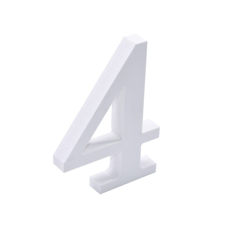 Chiffres en bois blanc bricolage 1 pièce, décoration de Table de mariage, fournitures artisanales DIY: 4
