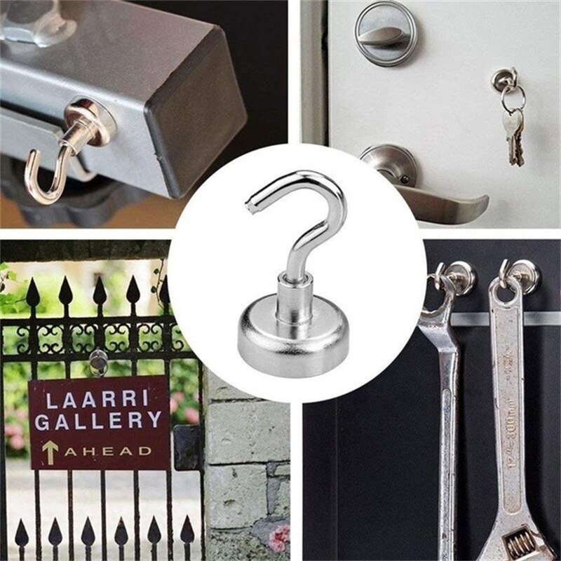 4 Stuks Sterke Magnetische Haken Zware Muur Haken Hanger Sleutel Opknoping Hanger Voor Thuis Keuken Kledingkast Organisatie 10mm