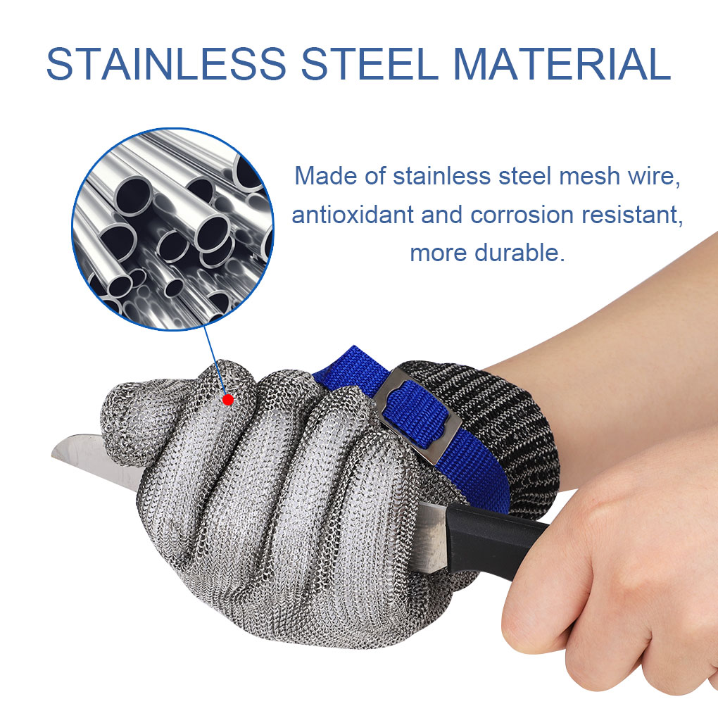 Anti-cut Gloves Safety Cut Proof Stab Resistant Stainless Steel Wire Metal Mesh Butcher Cut-Resistant Gloves