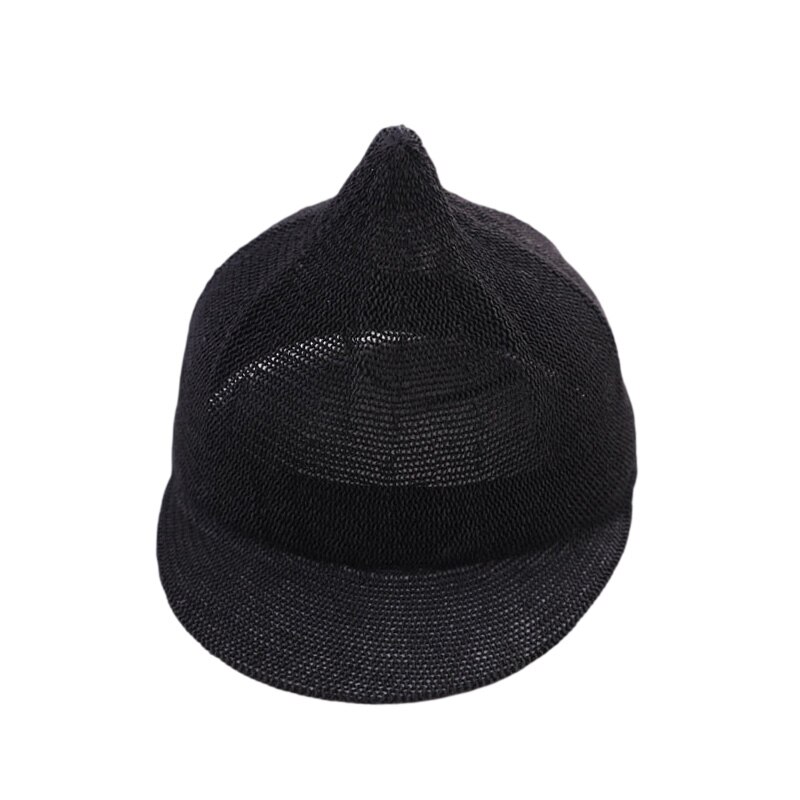 Casquette de paille pour bébé garçon et fille, chapeau de soleil d'été avec oreilles pour la plage, casquette de Baseball pour enfants, 1 pièce: Black