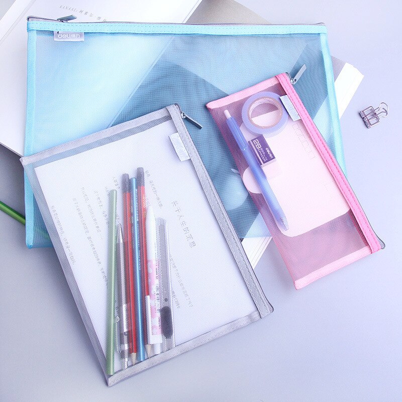 Presentation Folder Clear Grid File bag Portable Pen bags Office organizers File folder A4,A5,A6 file organizer with zipper