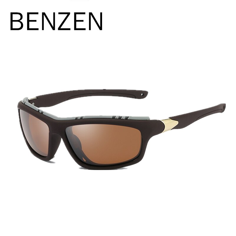 Gafas de sol polarizadas BENZEN para hombre, Gafas de sol militares, Gafas de sol deportivas para conducir, Gafas de sol tácticas para hombres, Gafas de sol para pescar UV400: COFFEE