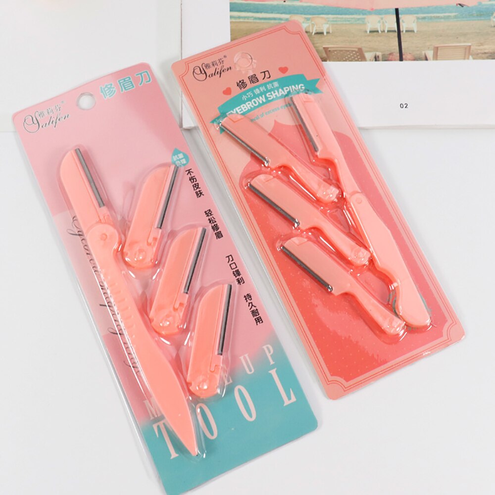 1pc Mini Eyebrow Razor with 3 Replacement Blades Portable Eyebrow Shaver Epilator Women Face Hair Remover Skin Care Cosmetics