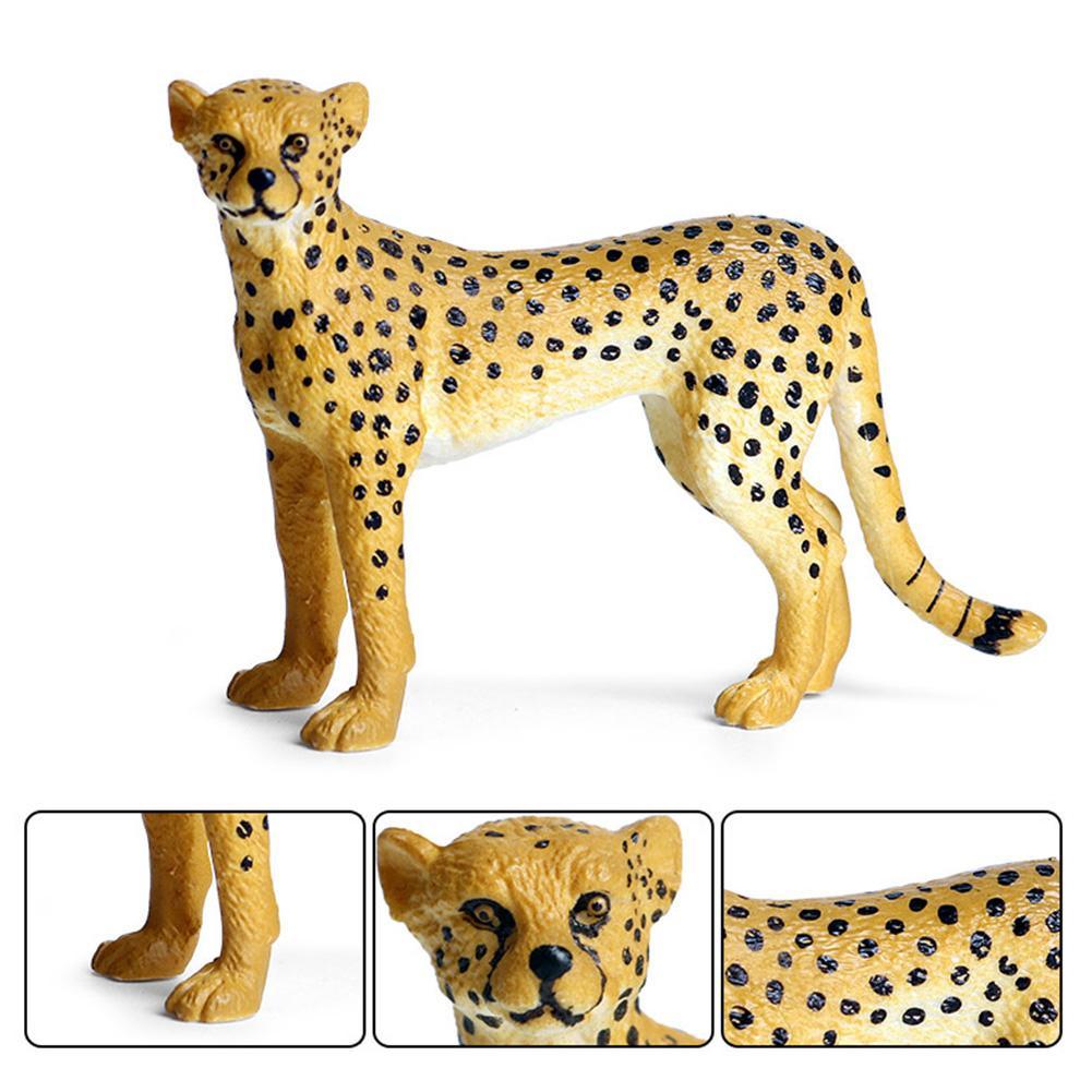 Animal Model Figure Toy Set Cartoon Simulation Animal Wolf Leopard Animal Static Model Ornament Collection Toy For Kids