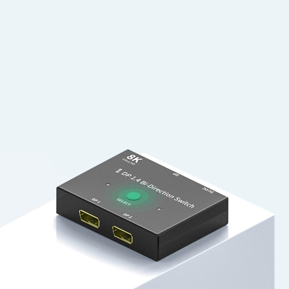 QEDO DisplayPort 8K DP 1.4 Switch Bi-Direction 8K@30Hz 4K@120Hz Splitter Converter for Multiple Source and displays