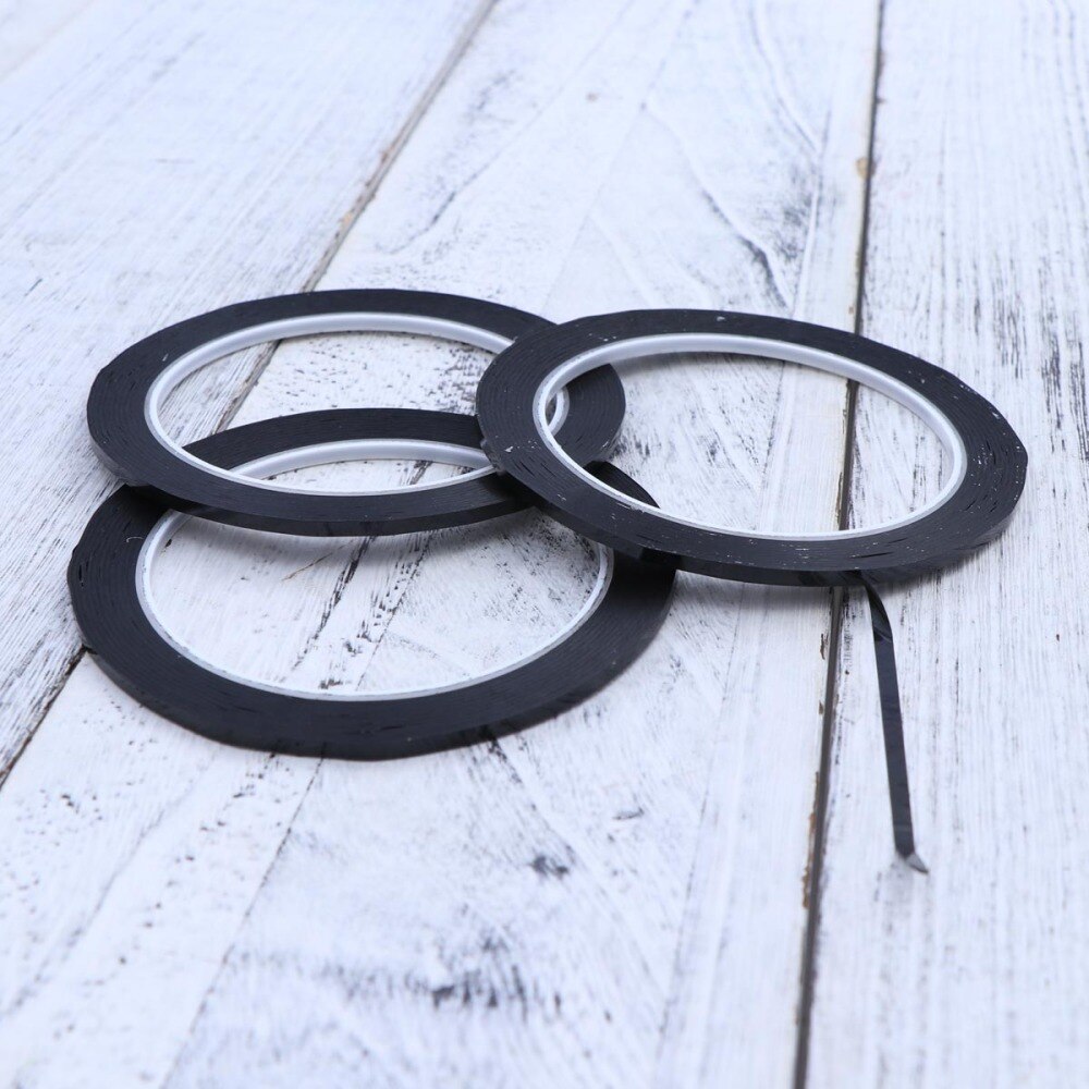 6pcs 3mm Width Whiteboard Gridding Tape Grid Marking Tapes Self Adhesive Chart Tapes Artist Tape (Black)