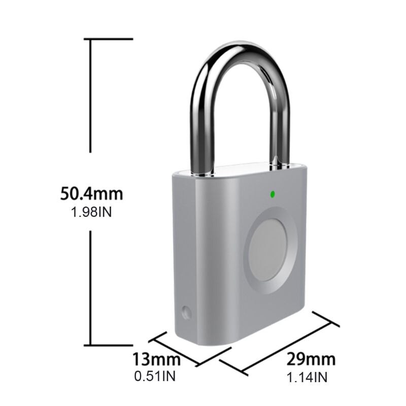 Smart Biometric Fingerprint Padlock Keyless Drawer Lock Fingerprint Unlock File Cabinet Anti-theft Lock Suitcases Lock