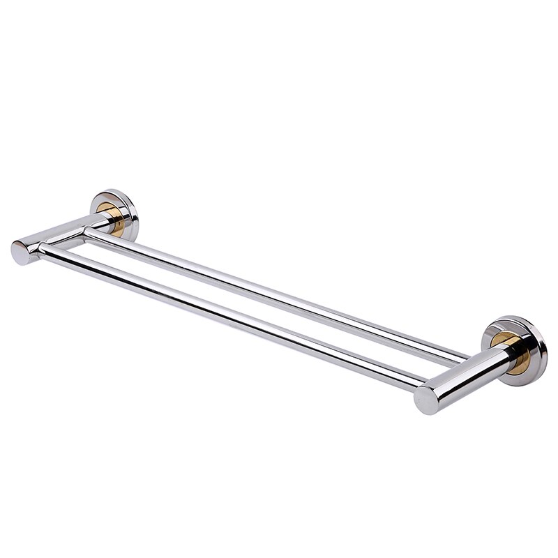 Stainless Steel Bath Towel Holder Bathroom Towel Bar Wall Mounted Towel Hanger 2 Layer Towel Racks 50*14cm