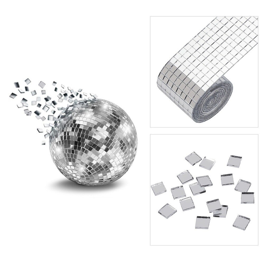 Kreative DIY Mosaik Spiegel Band Glas Material Reine Farbe selbst-Klebstoff Platz Reflektierende Zauberstab Aufkleber Hause Dekoration KTV Patch
