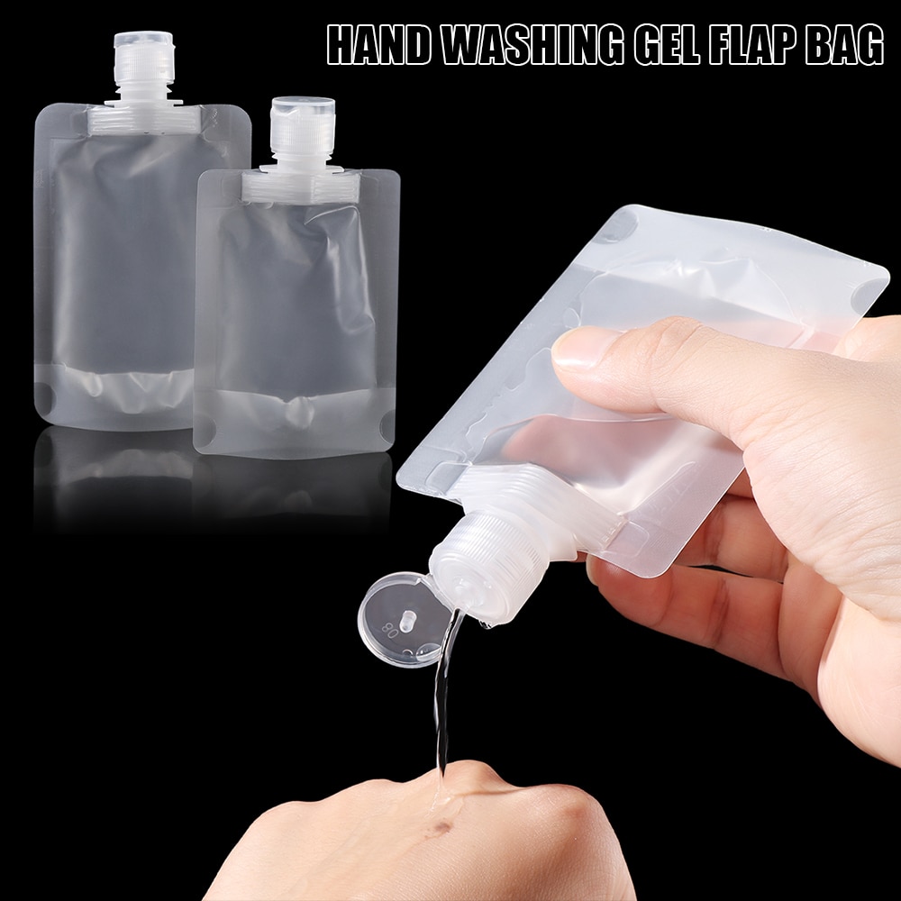 10pcs Clear Reusable Leakproof Refillable Pouches Cosmetic Containers Shampoo Lotion Liquid Dispenser