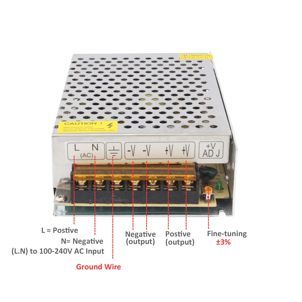 MJJCLED Power Supply 5V 3A 5A 10A 110V 220V AC to DC 5 Volt Lighting Transformers 20A 30A 40A 60A LED Strip Light Power Suply