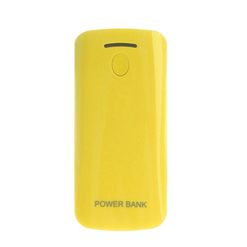 DIY Power Bank Case 2x 18650 Battery Charger External Box With LED Flashlight: Yellow