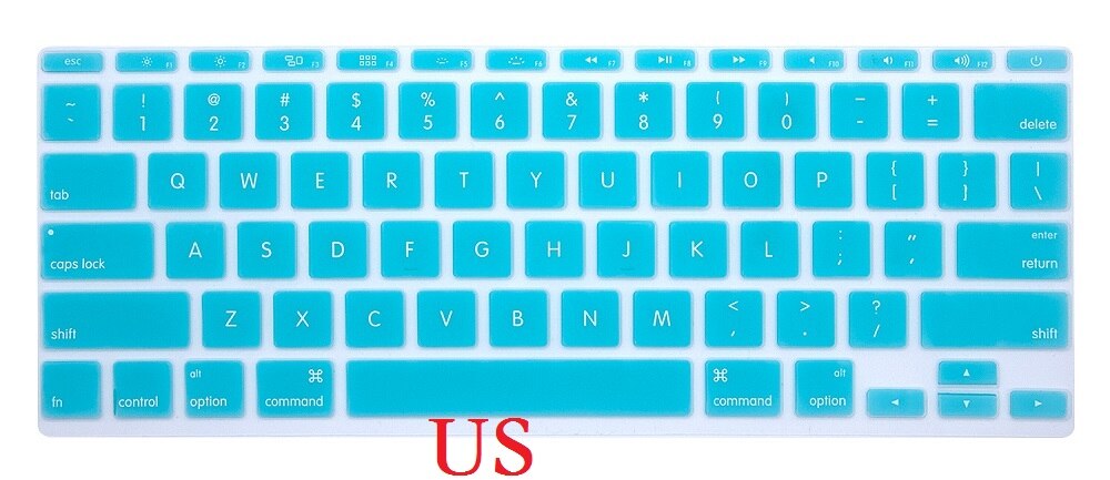 EU US Soft Silicon Keyboard Skin for Macbook Air 11 Keyboard Cover A1465 A1370 Keyboard Skin Film Protector: US-Sky blue