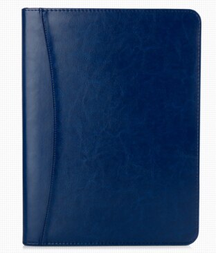 A4 office PU leather zipper portfolio folder document business executive padfolio classification: Blue