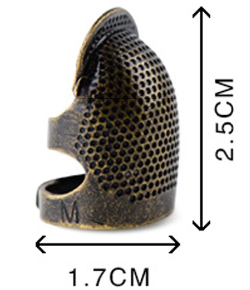 Handwork Sew Finger Protector Metal Thimble Ring Hand work Needle Hoop Ring Leather craft Home DIY Knitting Non slip Sewing: M