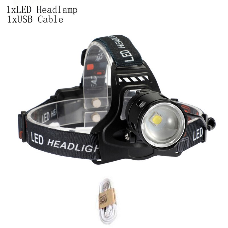 Super Heldere Led koplamp XHP50 Koplamp Hoge lumen USB Oplaadbare Krachtige Hoofd Licht Zoom Hoofdlamp Head Light