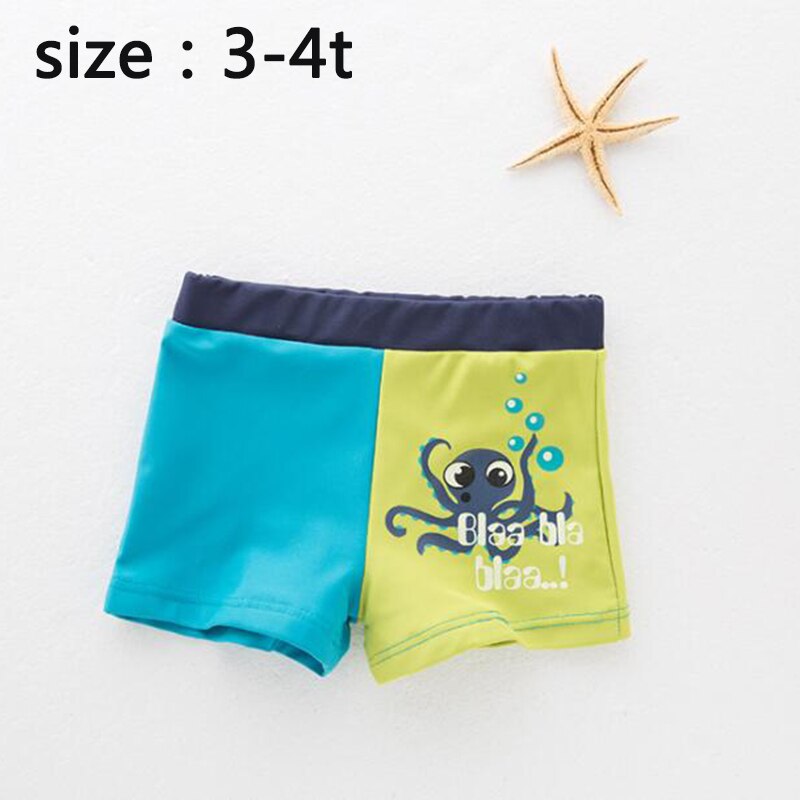 Boys beach shorts cartoon octopus printing swimwear children bathing suit toddler baby beach clothes 1-5Yrs: 3t to 4t