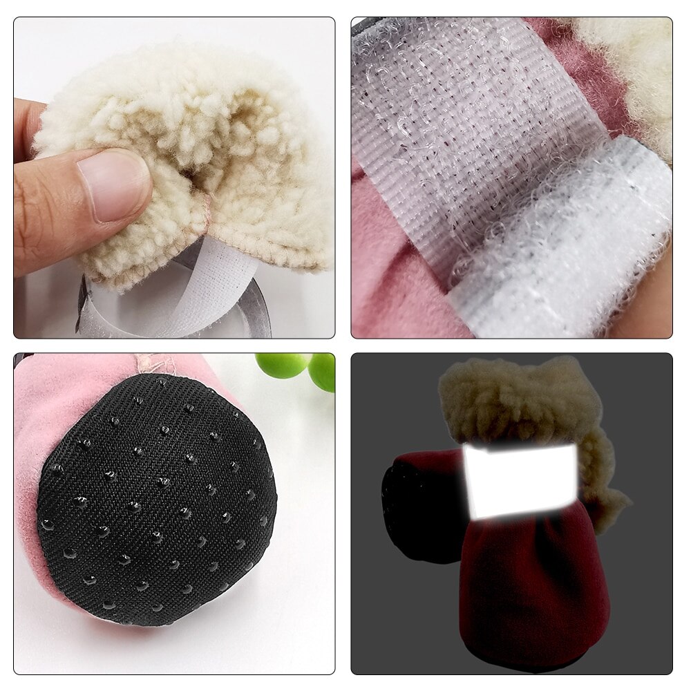 Hondenschoenen, reflecterende sneeuwlaarzen, wintersokken, antislip kattenschoenen voor honden en katten, reflecterende strip schoenen voor huisdieren, antislip 4 stuks