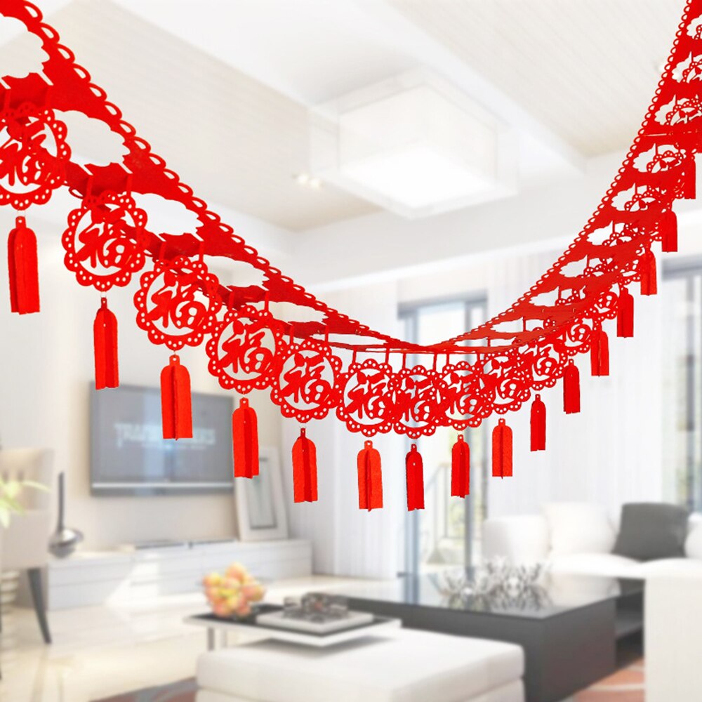 1Pc Jaar Chinese Stijl Streamer Banners Niet-geweven Hanger Gelukkig En Feestelijke Lente Festival Home Decoraties: pattern 5