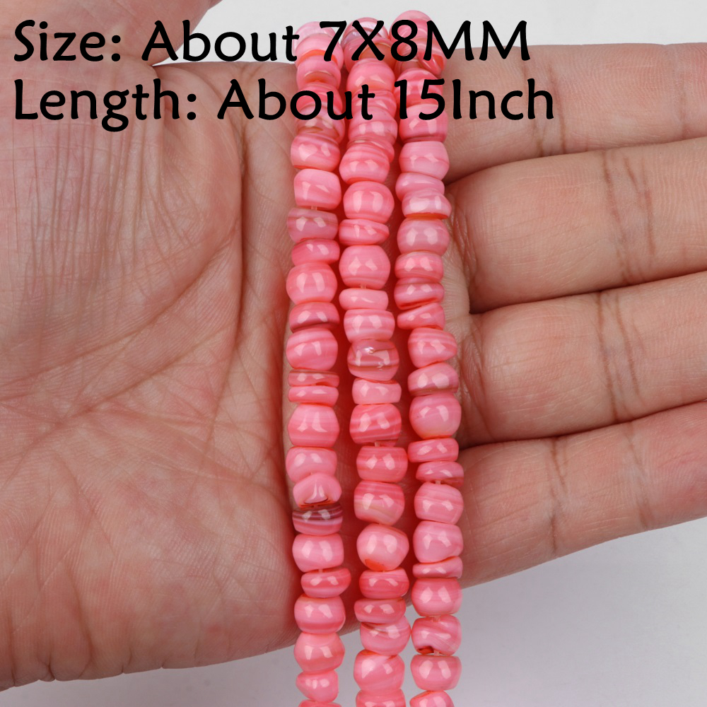 Natuursteen Schelp Kralen Charme Roze Losjes Spacer Kralen Geverfd Parelmoer Schelp Kraal voor DIY Armbanden Oorbellen Kettingen