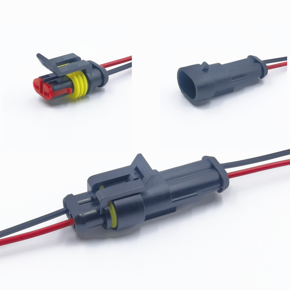 1/2/3/4 -polig vattentät kontakt, elektrisk terminal snabbkontakt , 10 st / 5 set, med kabel, lämplig för bilar, fartyg etc.