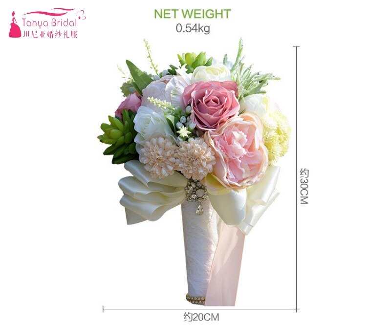 Groen Roze Kunstmatige Bruidsboeketten Voor Bruiden Casamen Kant Bruiloft Bloemen Broche Boeketten Boeket De Mariage D527