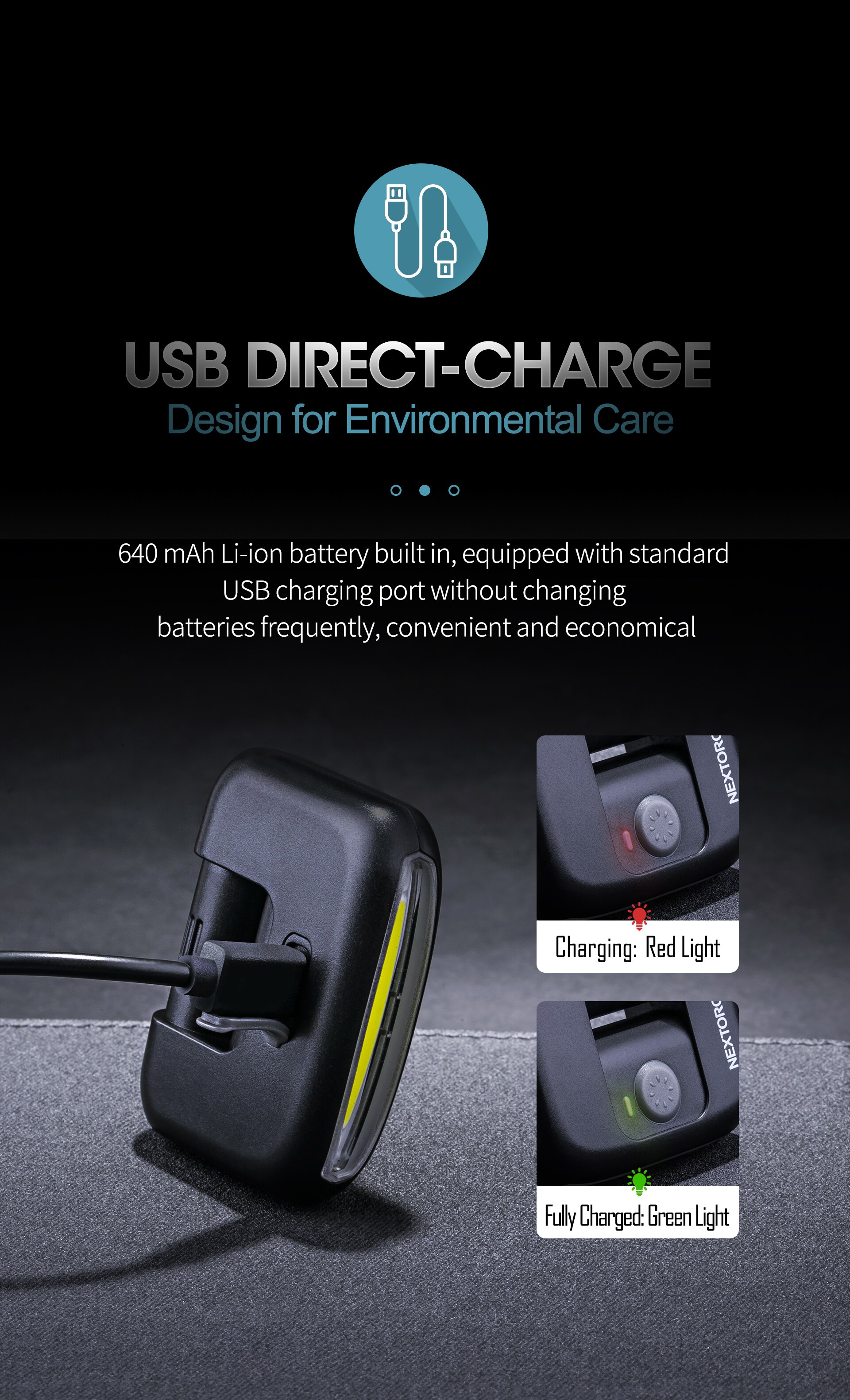 NEXTORCH 170 Lumens Multifunction LED Light Lightweight Compact USB Rechargeable Torch for Cap Light Headlamp Bicycle Light