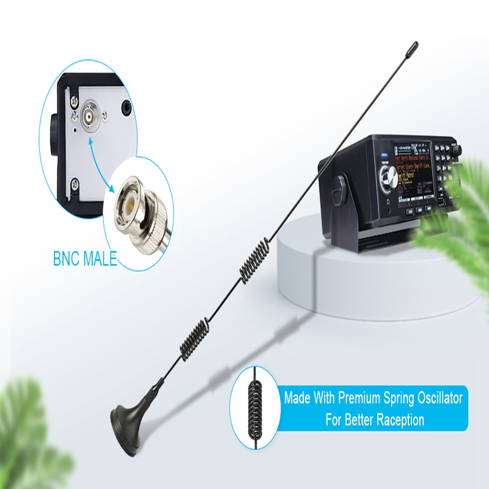 Superbat VHF UHF CB Radio Ham Radio Scanner Magnetic Base BNC Male Antenna for CB Radio Amateur Radio Car Mobile Radio Handhe