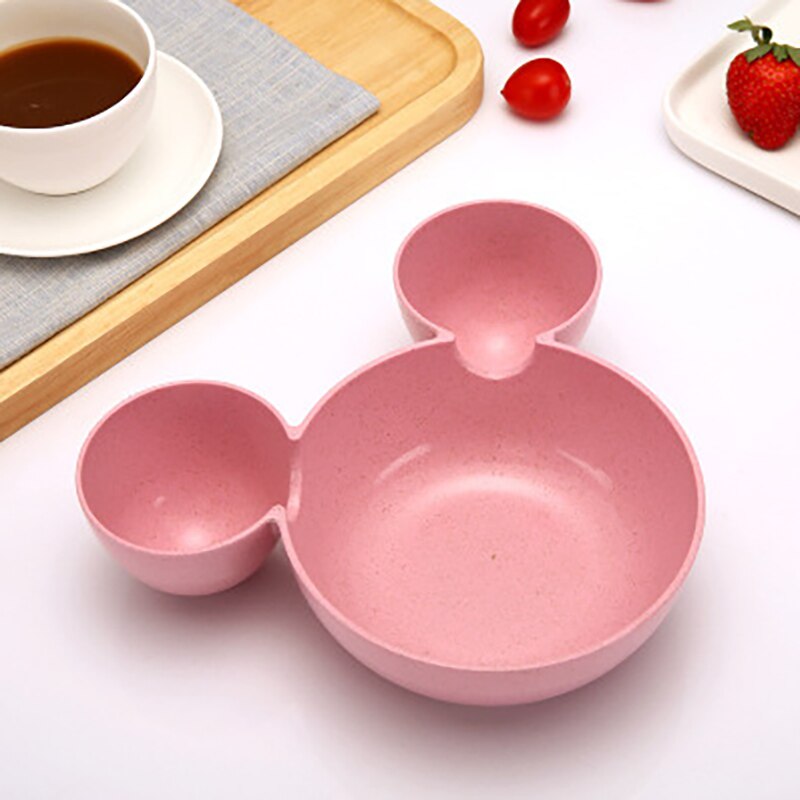Sarjakuva vauvan astiasto infant food dining children bowl feeding set wheat straw kids dining plate