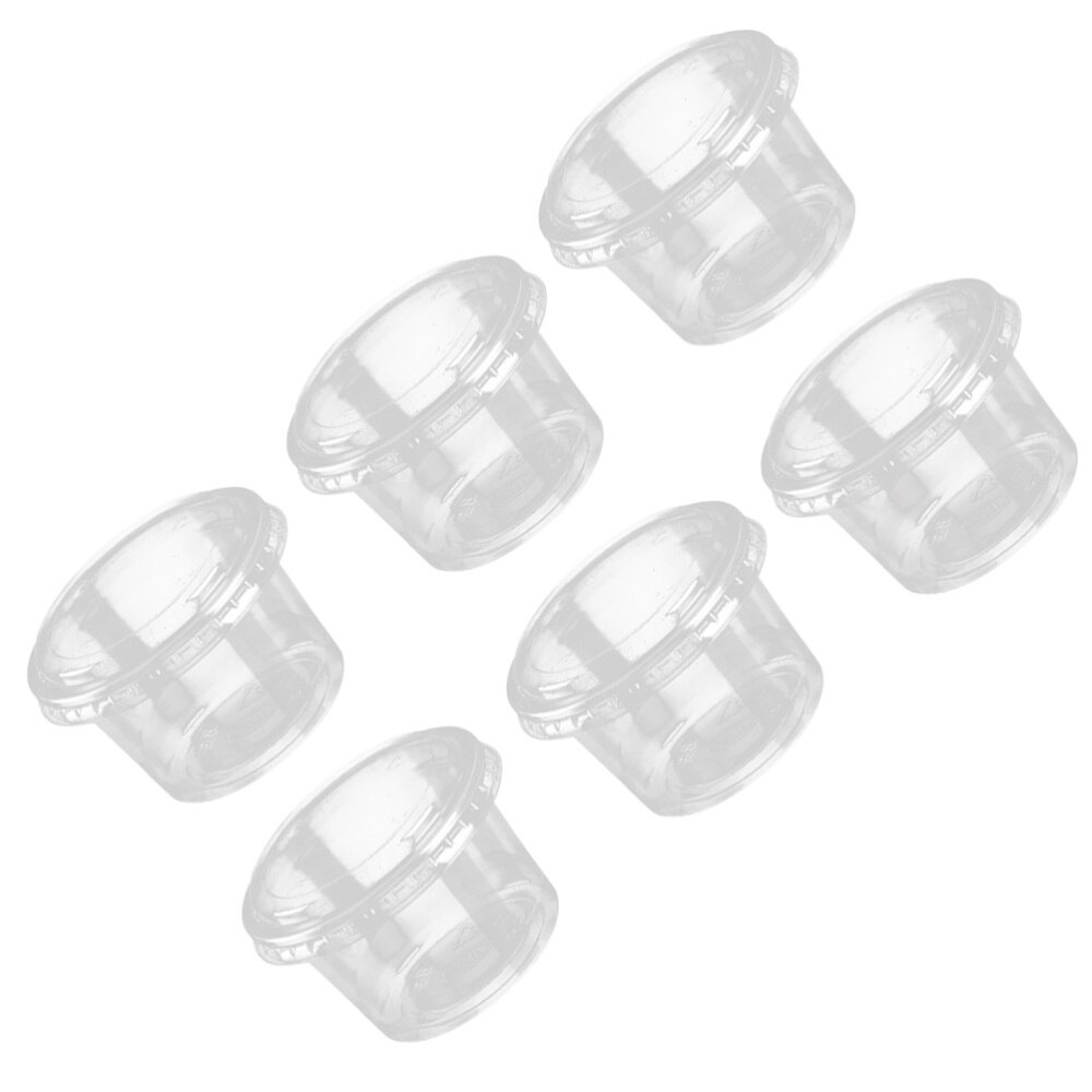 1 Set 60Ml Wegwerp Portie Cups Clear Gedeelte Container Met Deksels Voor Jelly Yoghurt Mousses Saus (200Pcs cups + 200Pc