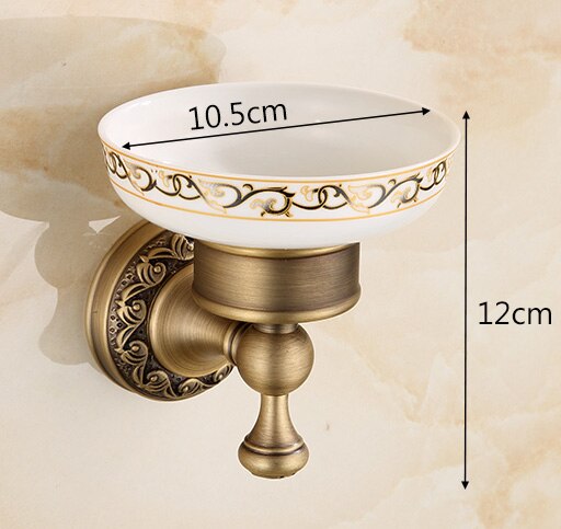 700Brass Soap Dish, Bathroom Shower Soap Holder, Vanity Wire Storage Basket, Wall Mount / Free Standing, Antique Brass Color: Soap Dish - A
