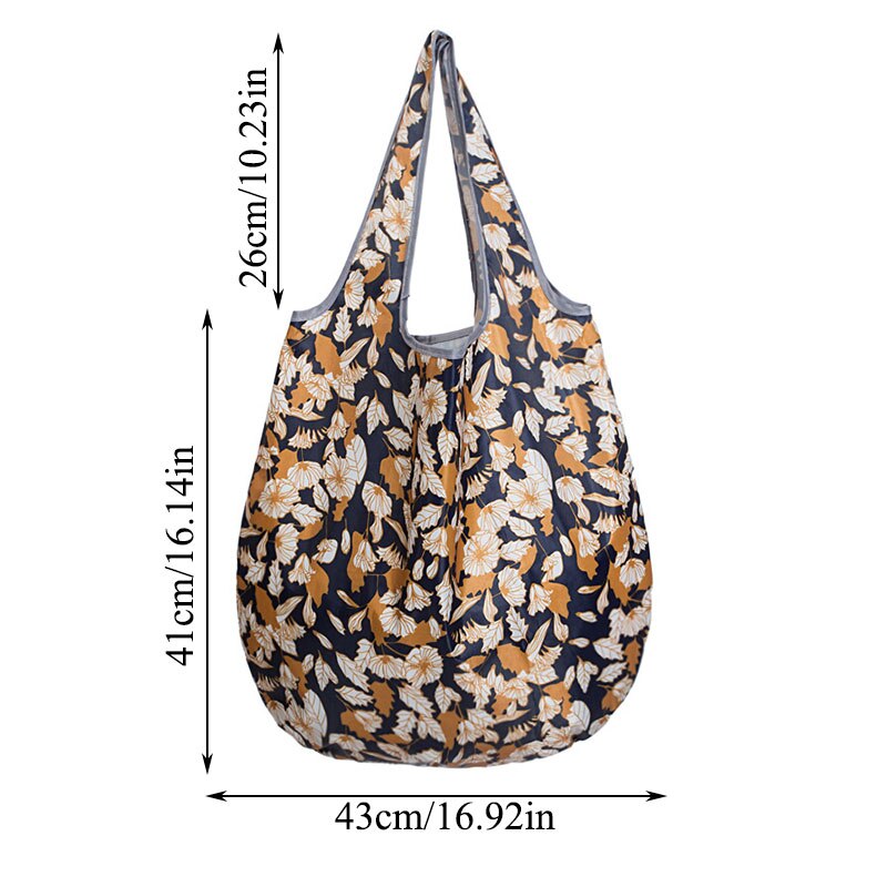 Polyester Multifunctionele Bloem Eco Bag Herbruikbare Shopping Pouch Opvouwbare Opvouwbare Tas Handig Kruidenier Tas Boodschappentas Opslag