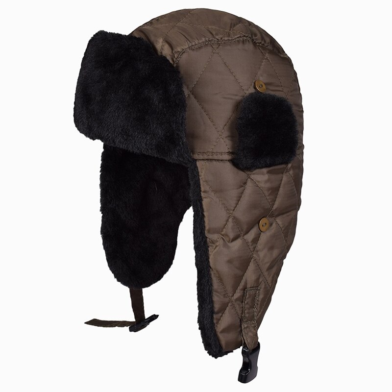 Bombehatter ushanka russisk lue pels vinter hattemaker sport snø utendørs flyger øreklaffer lue til menn og kvinner: Oransje