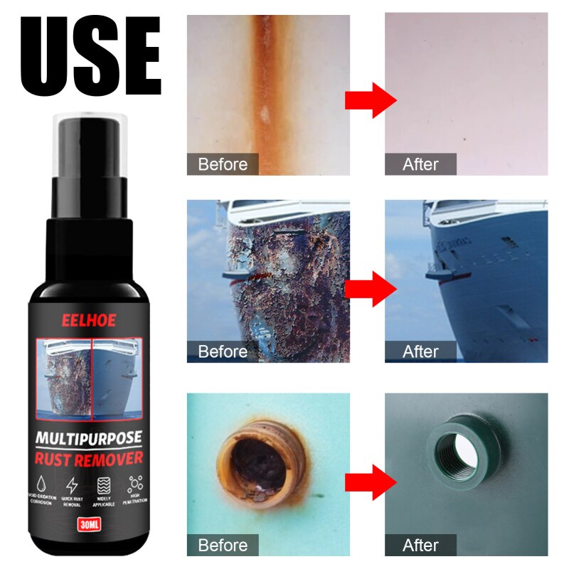 30/50ml Rust Remover Derusting Spray Car Maintenance Cleaning Rust Converter Rust Remover Multi-Purpose Rust Inhibitor