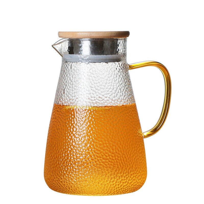 Transparent vattenkanna glas vattenkanna 1000ml/1500ml värmebeständig vattenkanna och glasuppsättning rund vattenkokare som kokar för te hem