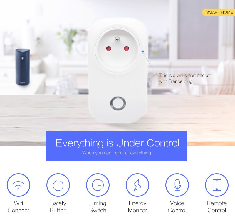 WIFI Clever Frankreich Stecker Energie Monitor 16A FR Clever Buchse Drahtlose Auslauf Stimme Steuer Arbeit mit Alexa Google hause