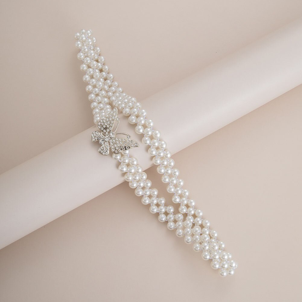 Elegante Parel Taille Ketting Vrouwen Jurk Vlinder Hanger Streetwear Metalen Koreaanse Broek Tailleband Riem Ketting Kleding Accessoires
