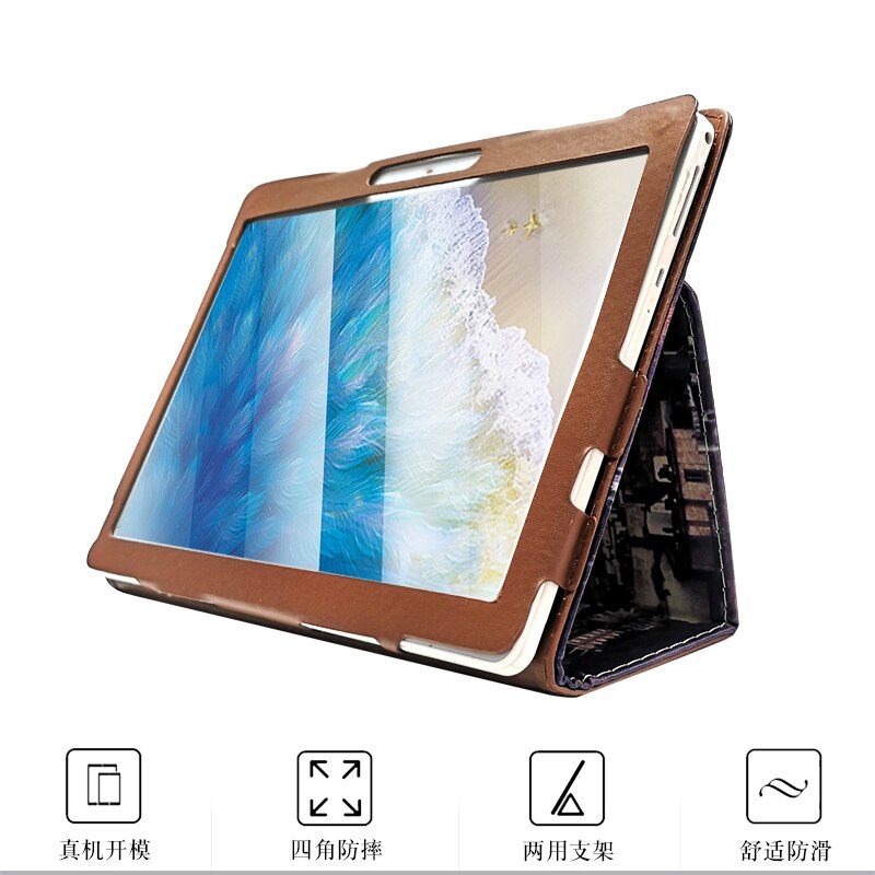 Étui en cuir PU pour TurboPad 1015 3G, housse de support Folio pour tablette 10.1 pouces + stylet gratuit