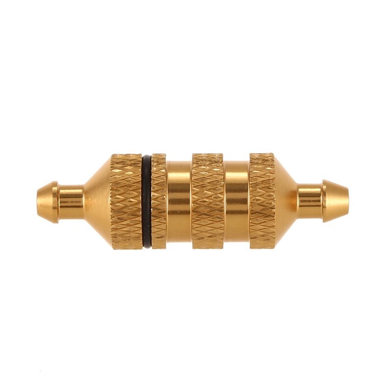 2 Stck Aluminium legierung 02156 Kraftstoff Filter Nitro Ersatzteile für 1/10 1/8 RC Modell Auto Goldene