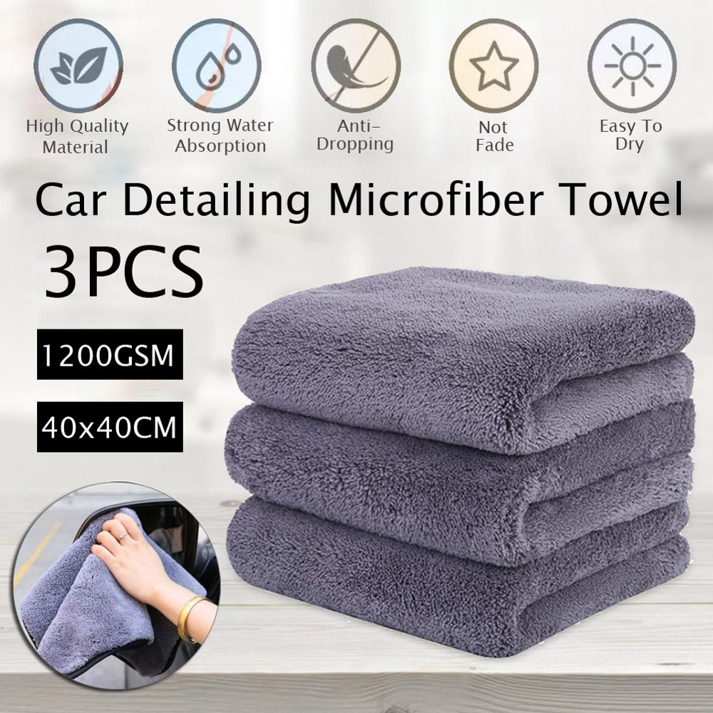 Bilvask 1200 gsm bil detaljer mikrofiber håndklæde bil rengøring tørringsklud tyk bilvask klud til biler køkken bilplejeklud