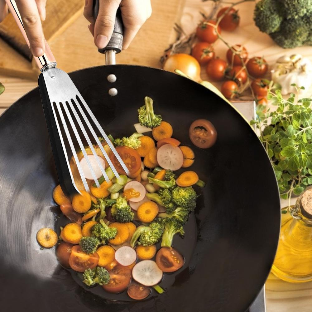 Durable Slotted Spatula Flexible Stainless Steel Spatula with Silicone Top Soft Edge Slotted Spatula Turner #CW