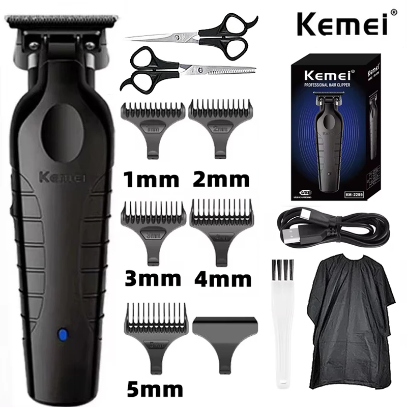 Kemei Men's Hair Clipper KM-1071 KM-2299 Cordless Hair Clipper Men's Beard Trimmer Electric Haircut Beauty Kit: Pink