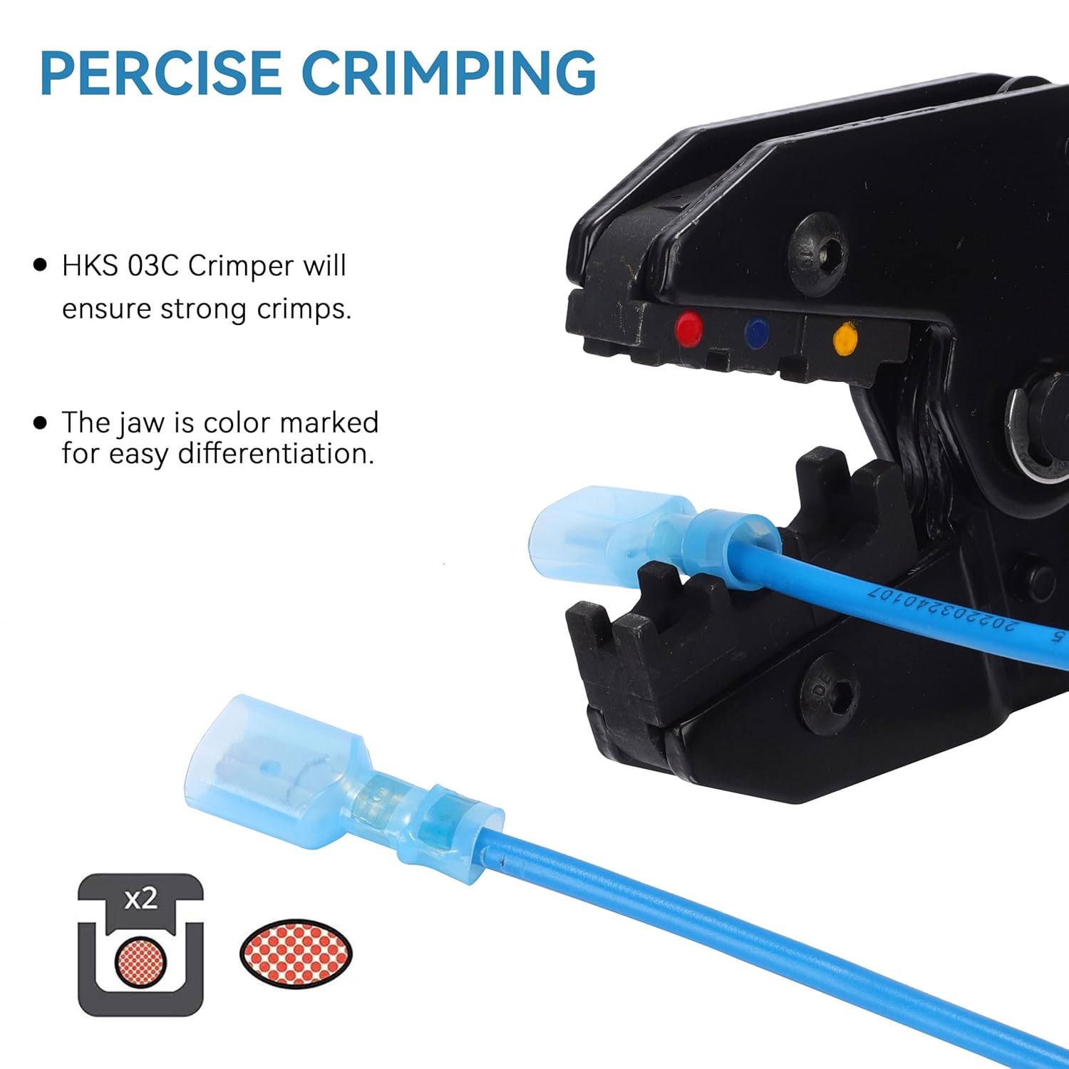 20 Pairs Spade Crimp Connectors Nylon Fully Insulated Electrical Wire Cable Crimp Terminals Kit Set