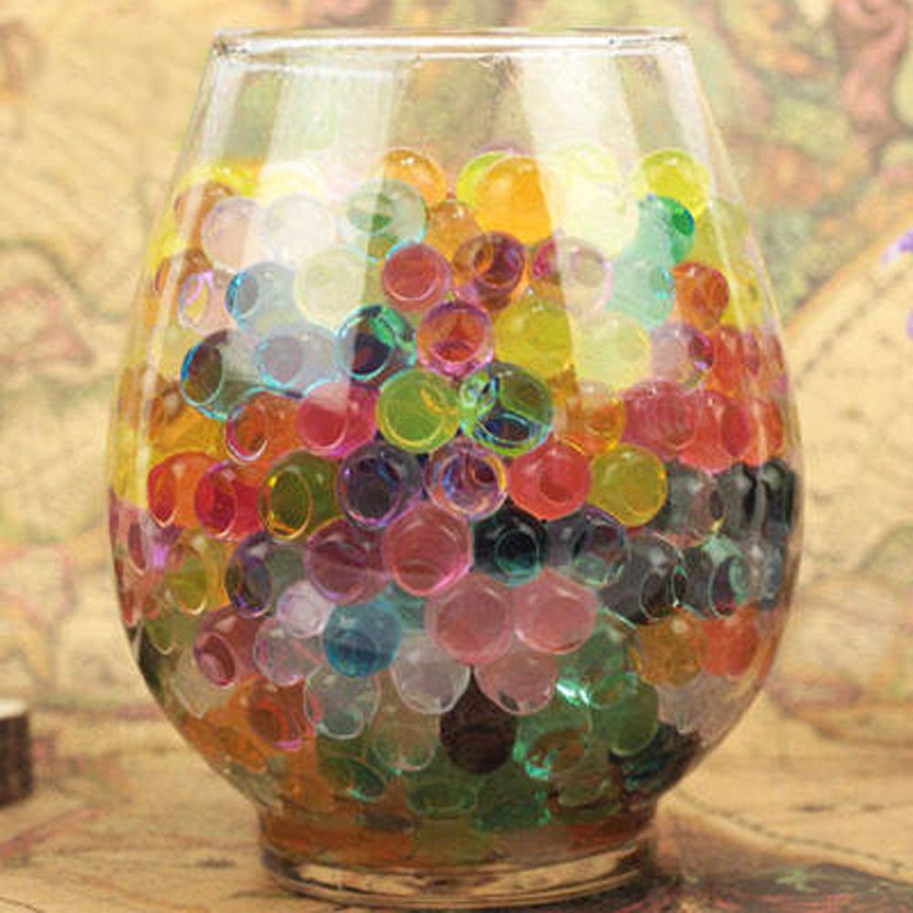 Perles d'eau en Hydrogel pour enfants, 500 pièces, cristal, terre, boue, plante d'eau, fleur, gelée, boules d'eau, jouet, Vase, décoration: Multicolor